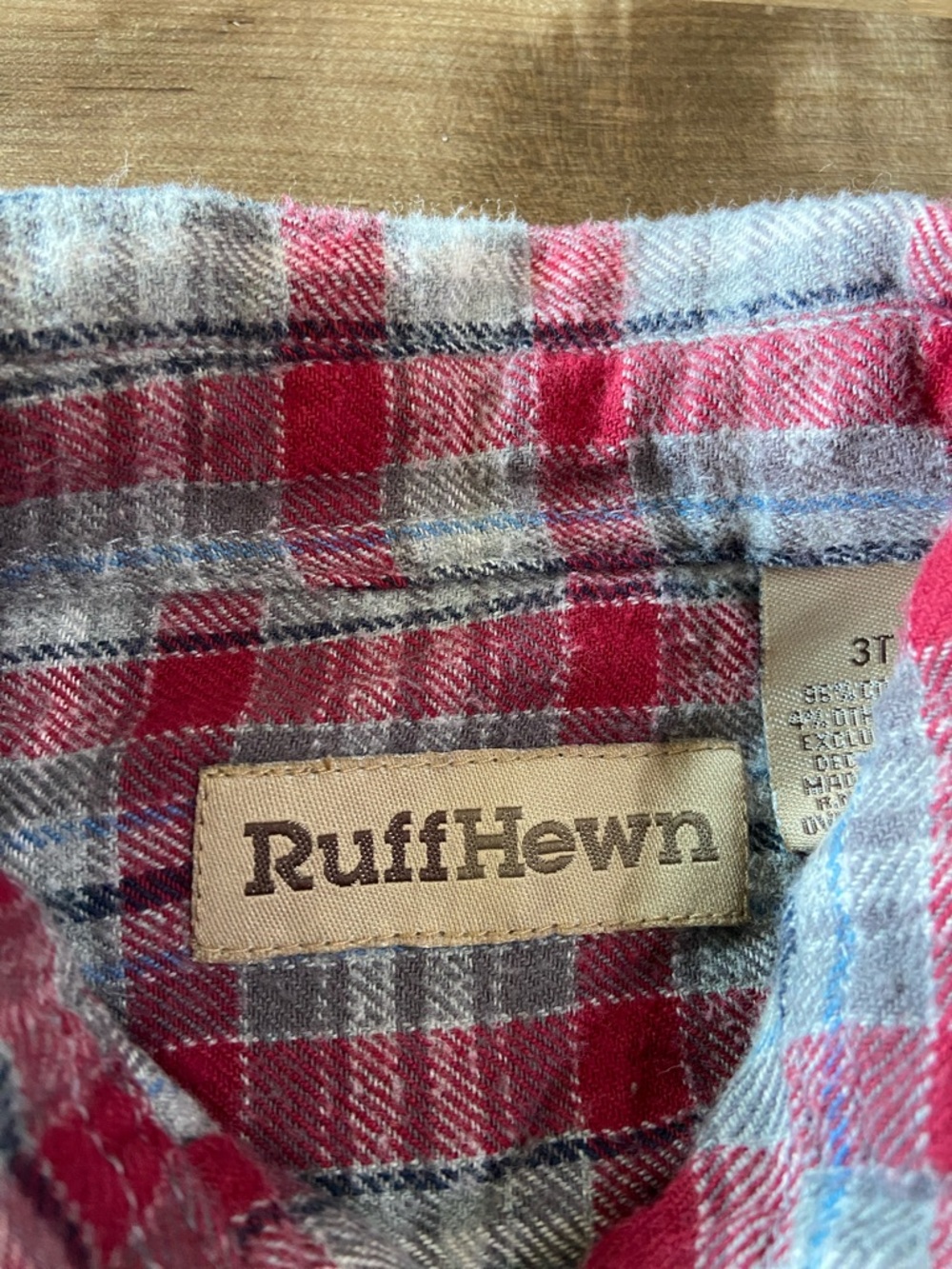$1 - Kids Red Plaid Button-Up Shirt - Casual Long Sleeve Top - Picture 2 of 4